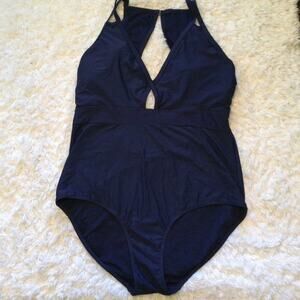 Yacht & Smith Navy blue one-piece swimsuit 3X
